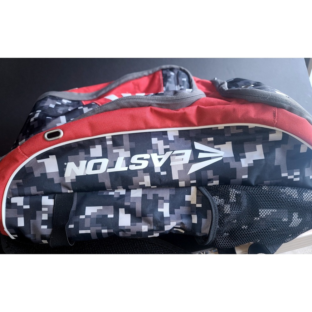Easton Baseball Softball Equipment Backpack Red Grey Digital Camo Bag
